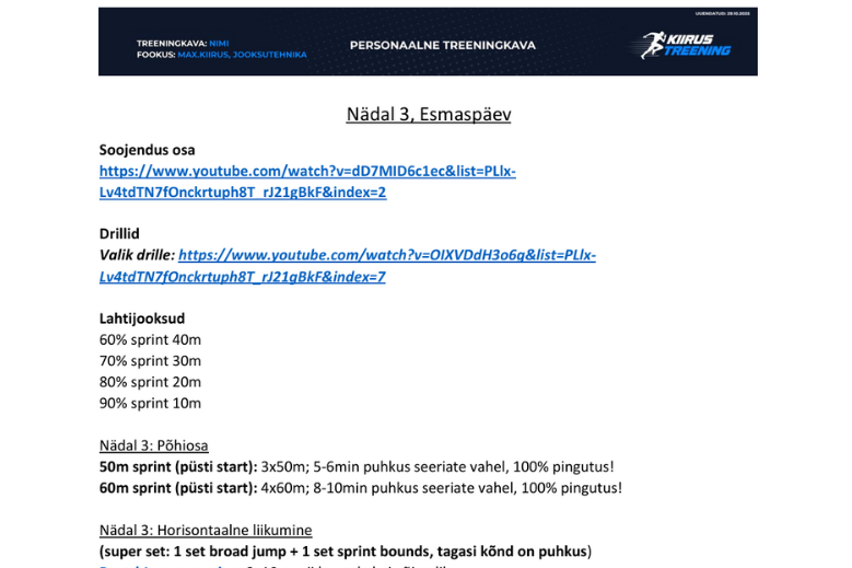 Personaalne treeningkava